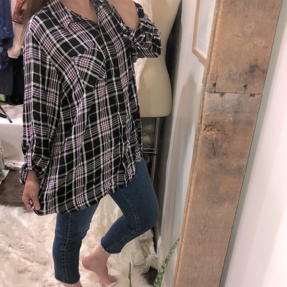 Cato plaid button down shirt size 18/20 - Picture 2 of 8